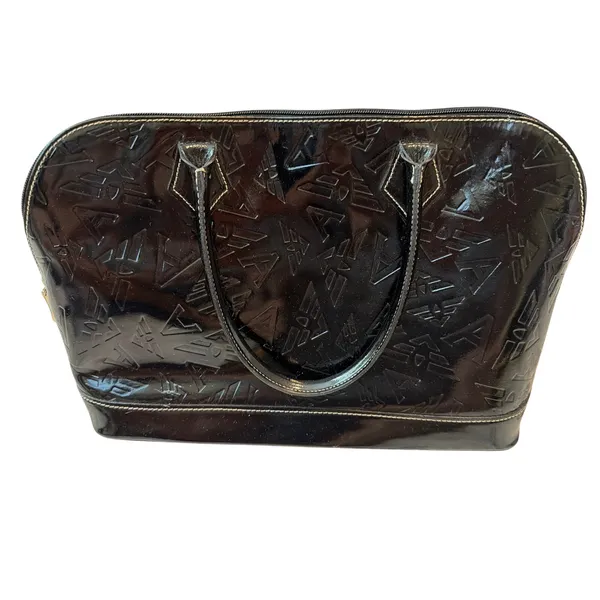 ARCADIA Leather Womens Black Handbag Satchel Bag Made In Italy Classic Chic - Image 2