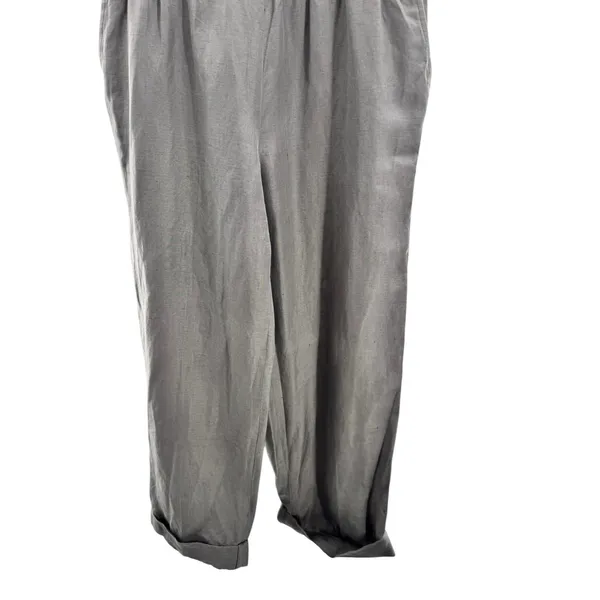 Ali Ro Women's Jumpsuit‎ 8 Gray Pockets Silk Linen Oversized Lagenlook Relaxed - Image 3
