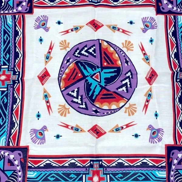 Boho small bandana scarf Blue - Image 2