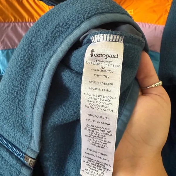 Cotopaxi Womens S Teca Fleece Full-Zip Jacket Blue Orange Camping Hiking - Image 6