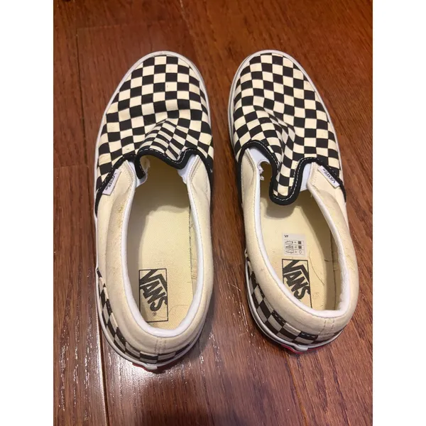 Vans Slip-On Sneakers Checkerboard‎ Black White Skater Shoes Mens 4.5 Womens 6 - Image 3