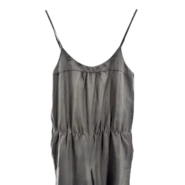 Ali Ro Women's Jumpsuit‎ 8 Gray Pockets Silk Linen Oversized Lagenlook Relaxed - Image 2
