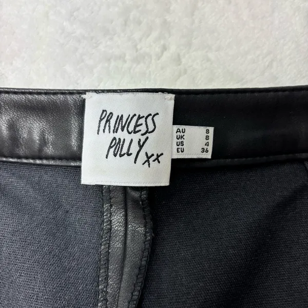 Princess Polly Zyaire Mid Rise Faux Leather Pants Black Size 4‎ - Image 8