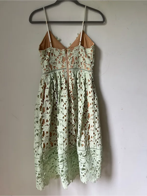 Beautiful Girl Mint Green Crochet Lace Spaghetti Strap Dress Size S - Image 8