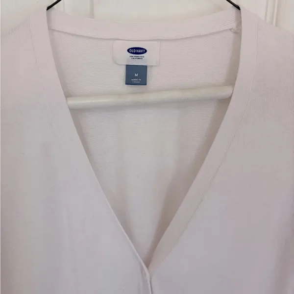 Old Navy Lightweight V-Neck Cardigan Sweater in Calla Lily - Image 2