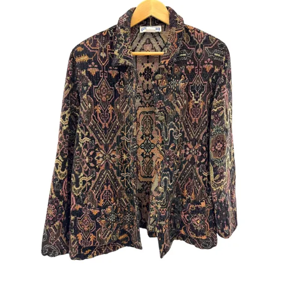Vintage Gotcha Covered Tapestry Blazer‎ Jacket Geometric Print Button Front 90's - Image 2