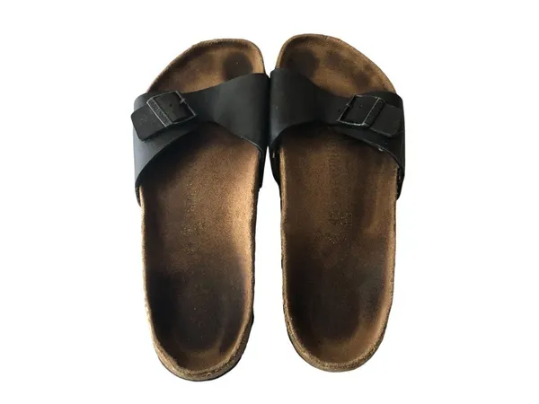 Birkenstock Madrid Birko-Flor Slide Sandals Black 41 Women's Size 10 - Image 5