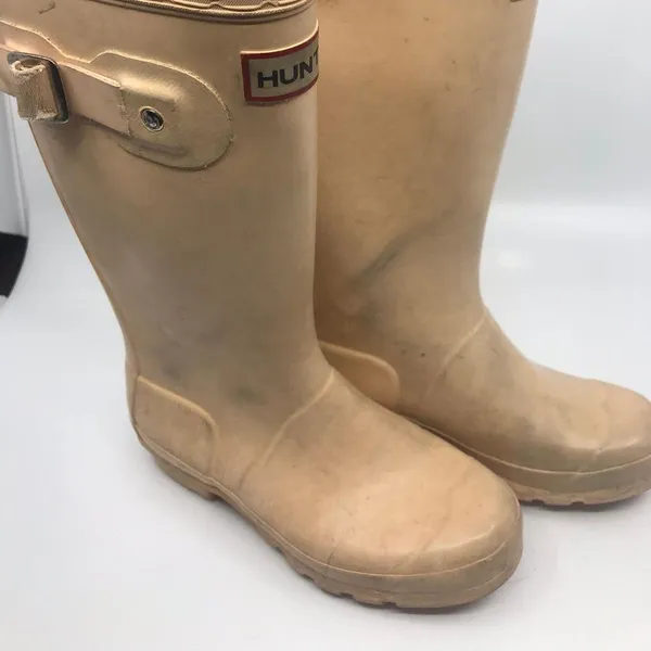 Unisex Hunter Boots Cream Size US 2M/3F - Image 5