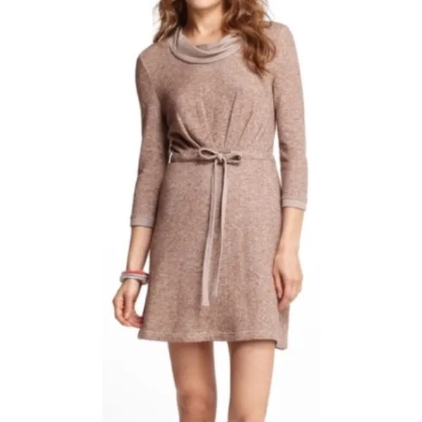 Anthropologie Saturday Sunday Sweater Dress Women Scoop Neck Tie Waist Half Sleeve Sz Small‎ - Image 3