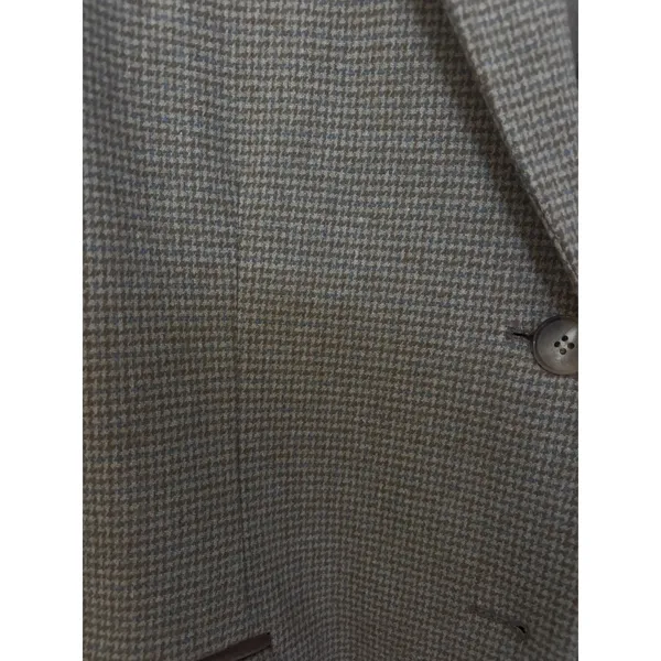 Pendleton Womens Brown Houndstooth 100% Virgin Wool Blazer Jacket Size 14 - Image 3