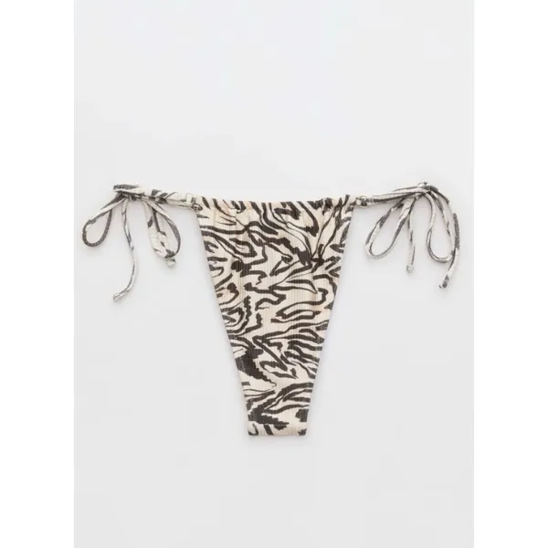 aerie Cream and Black Zebra Print Bikini Set - Image 10