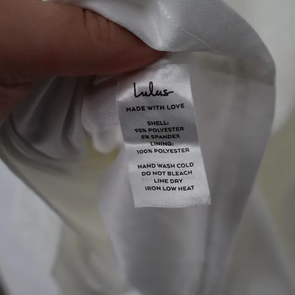 Lulus Sheath Dress Women Large White Stretch Pleated Cut Out Round Neck Side Zip - Image 6