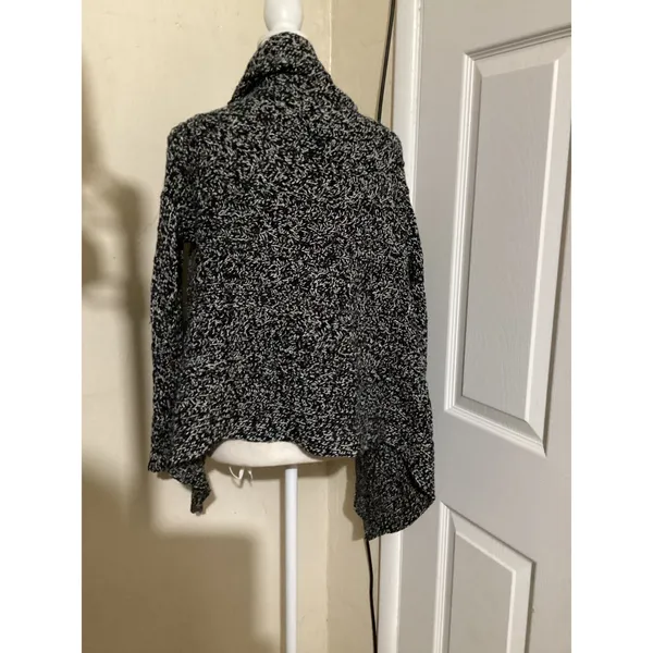 Ralph Lauren Women XL Black White Marled Knit Open Front Cardigan Sweater Pony - Image 4