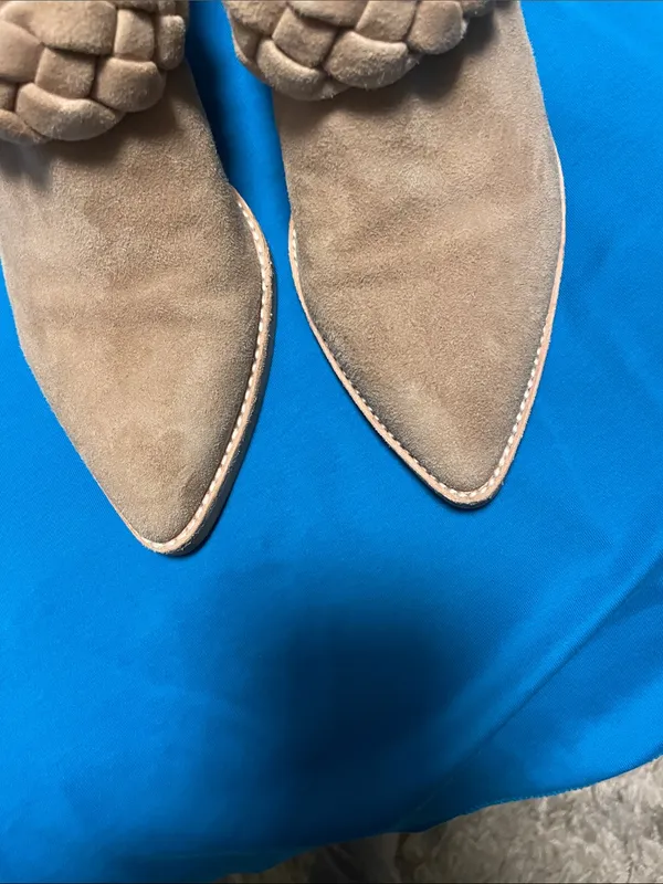 Dolce Vita Tan Braided Suede Pointed Mule Size 7.5 - Image 3