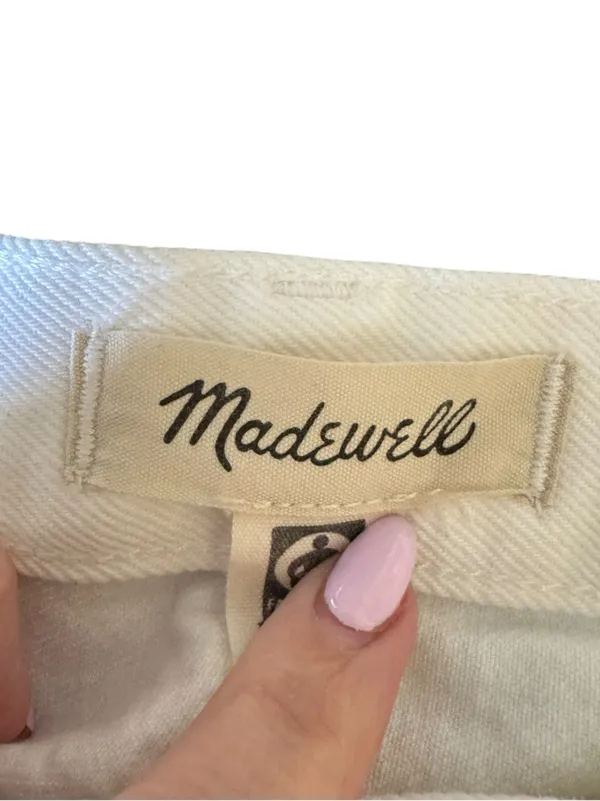Madewell - Baggy Straight Jeans High Rise White 100% Cotton Sz 28 Tall - Image 9