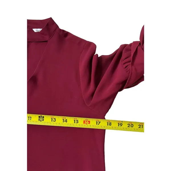 Naked Zebra Color:Wine Bell Ruffle Sleeve Top Women's Size Small | 19-15 - Image 5