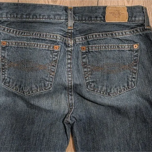 Vintage Y2K Abercrombie Womens 4 Short Jeans Denim Flare Leg Flared - Image 5
