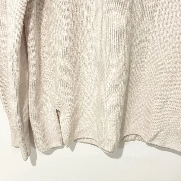 Lululemon Size 8 Cream Merino Wool-Blend Ribbed Crewneck Sweater - Image 3