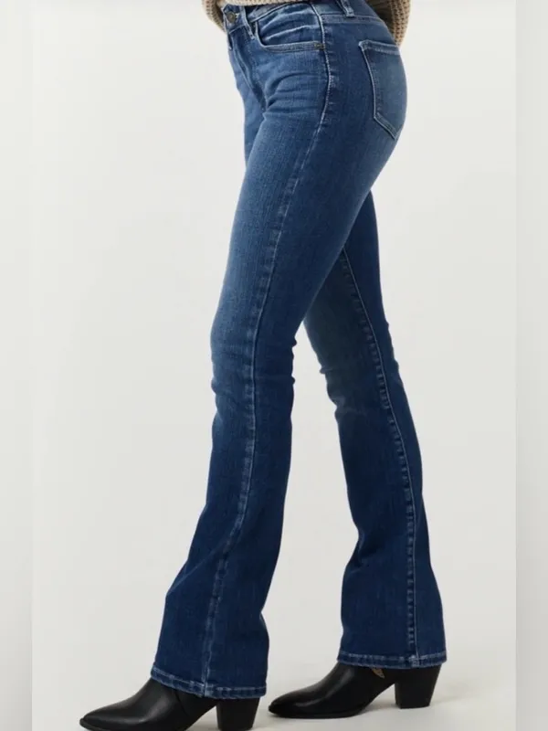 KanCan Women's Dark Blue Flare Jeans - Image 3