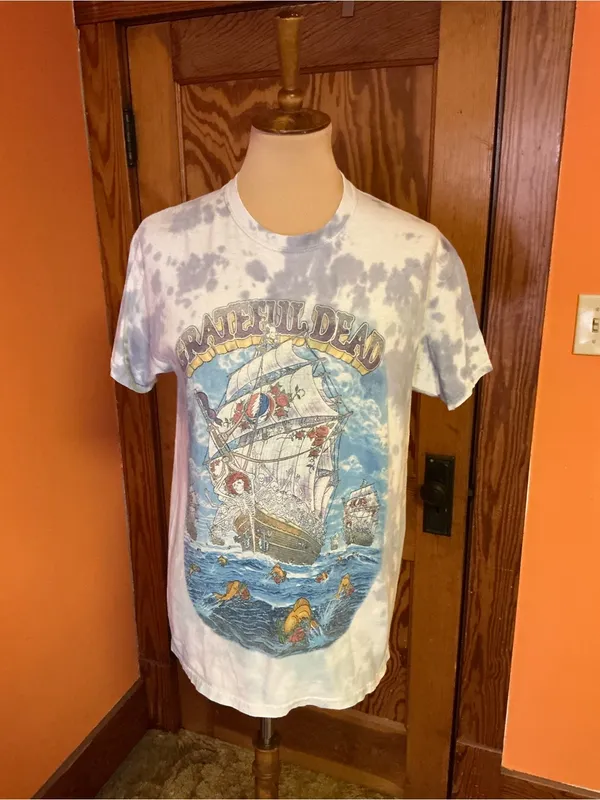 Grateful Dead Ship of Fools Double Sided Tie Dye Junk Food Tee Medium - Image 4
