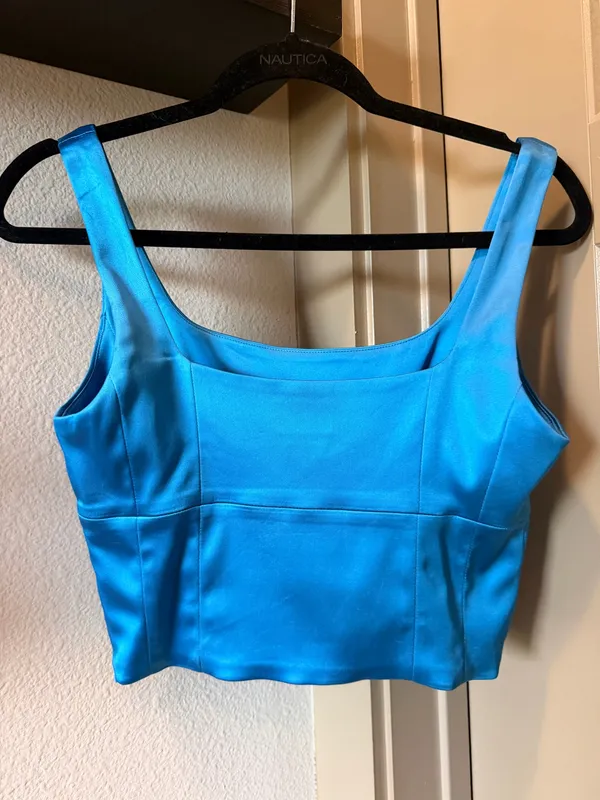 Wilfred Aritzia Shine Bustier Top Blue - Image 3