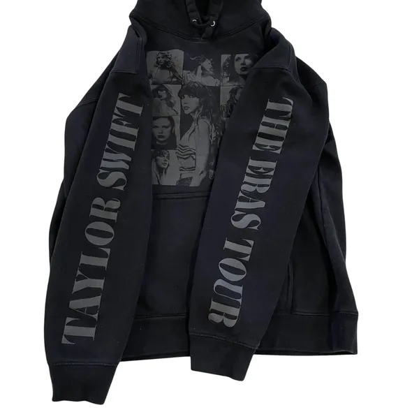 Taylor Swift Black Eras Tour Photo Grid Hoodie Size M - Image 2