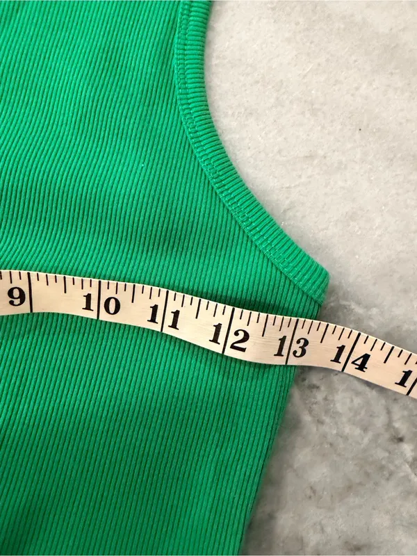 NWT Wild Fable Size S Green Ribbed High Neck Cropped Racerback Stretch Tank Top - Image 7