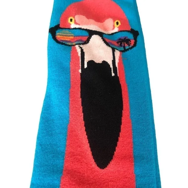 Sock It To Me Knee High Flamingo Socks USA Shoe Sz 5-10 Cotton Stretch NEW - Image 4