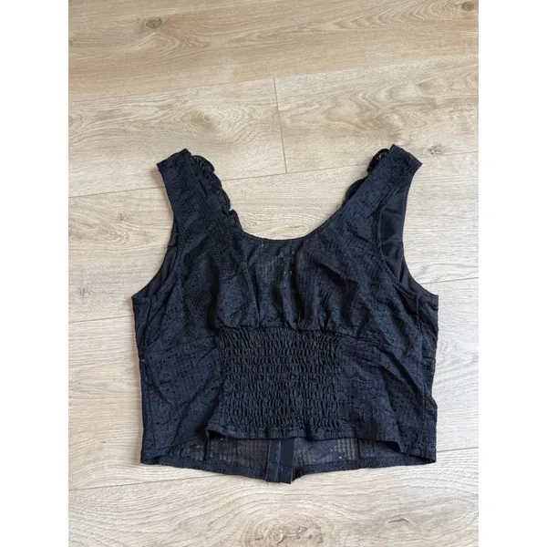 EUC Collabo by privy Los Angeles Nordstrom black lace corset tank top size M - Image 2