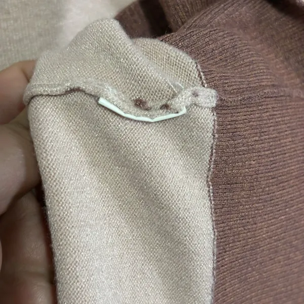 Bohme Colorblock Knit Sweater Women’s Small Blush Brown Balloon Sleeve Soft - Image 8
