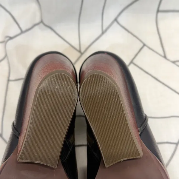 Kork-Ease Wedge Ankle Booties 8.5 Black Leather Side Zip‎ Shooties K39903 - Image 7