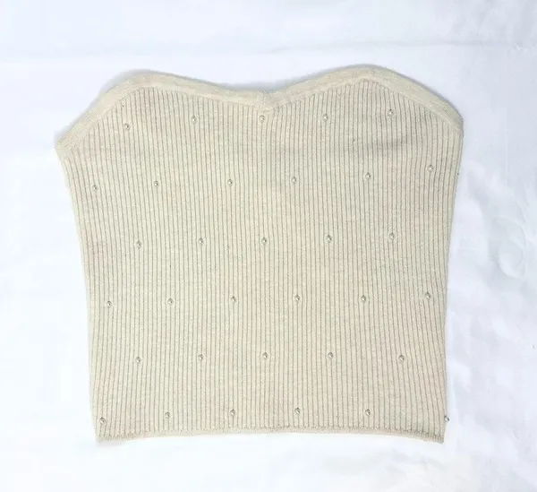 NWOT Aerie Pearl Ribbed Sweater Tube Top - Heather Frost - XL - Image 8