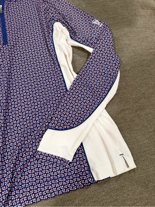 Peter Millar the players sun Navy and White Printed Quarter-Zip Long-Sleeve Top - Image 9