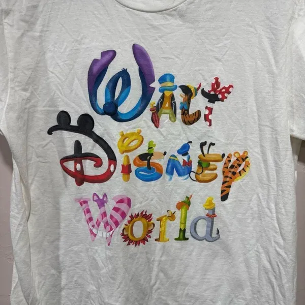 Walt Disney World Logo Characters White T-Shirt - Image 2