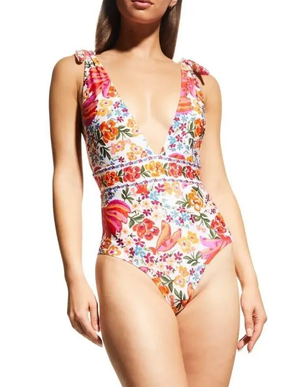 💕FARM RIO💕 Spring Bananas One Piece Swimsuit ~ Spring Bananas Print XS NWT - Image 10