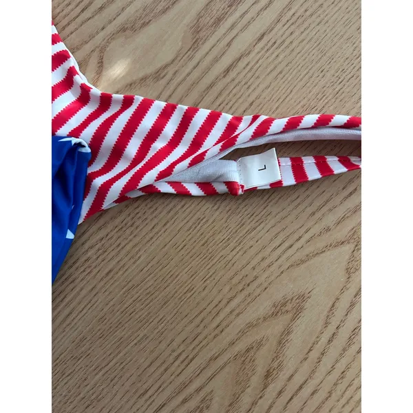 B45 New Women AMI Sexy 2Pc Patriotic American Flag🇺🇸Bikini Cheeky Medium/Large - Image 5