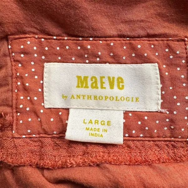 Maeve Women's Linen Twist Front Button-Down Mini Dress Burnt Orange Size L - Image 8