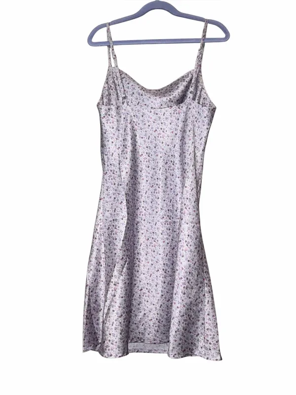 Princess Polly Purple Satin Floral Slip Dress Size 0 XS Small - Image 3