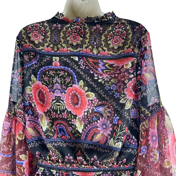 MISA Los Angelos Elisabetta Mini Dress Flora Valentina Print Size S - Image 7