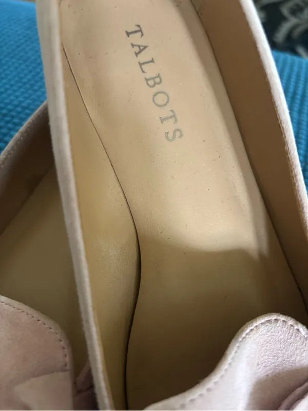 Talbots Stella Bow Loafer Sz 8M Pink Suede Modern Square Toe Business Casual - Image 5