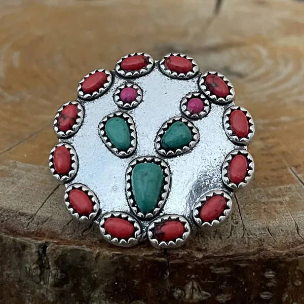Prickly Pear Cactus Stretch Ring Red - Image 2
