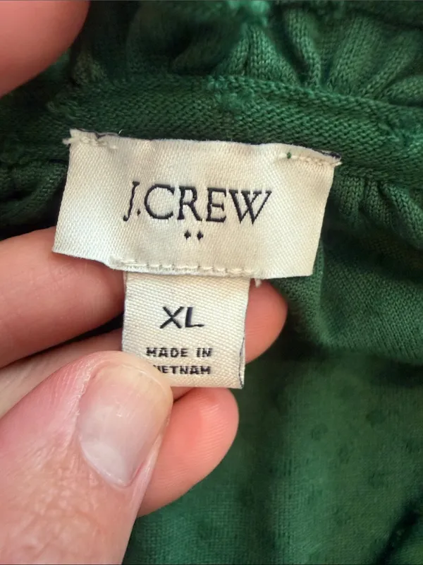 J. Crew Ruffled Dot Texture Sleeveless Top - Green Size XL - C58-026 - Image 2