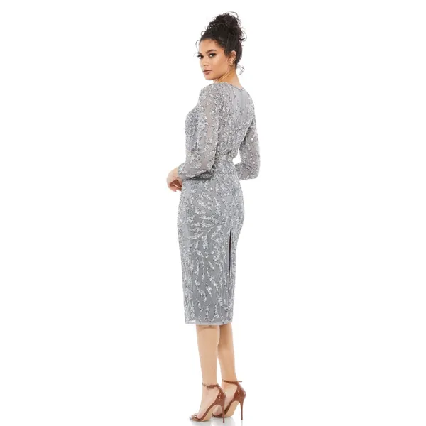 Mac Duggal 5521 Sequin Beaded Midi Sheath Dress Size 8 NWT‎ - Image 4