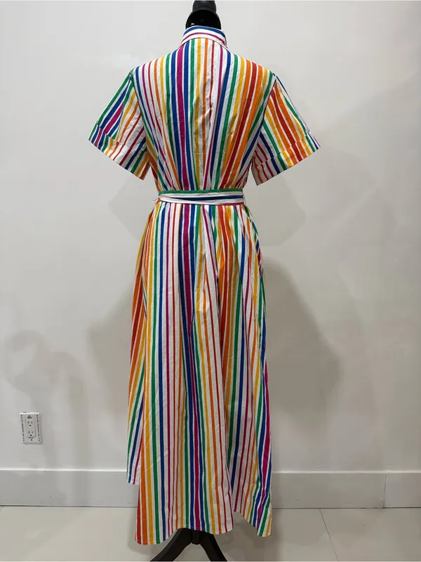 Christopher John Rogers for Target Rainbow Striped Short Sleeve Shirt Dress NWOT - Image 5