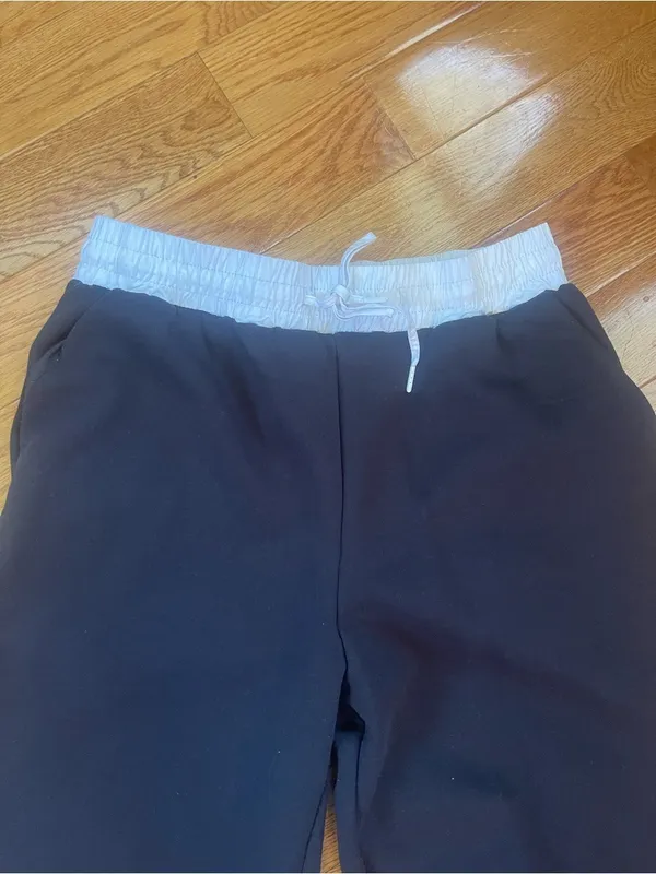 Vintage Havana Wide Leg Sweatpants Black White Contrast Waistband Medium - Image 3