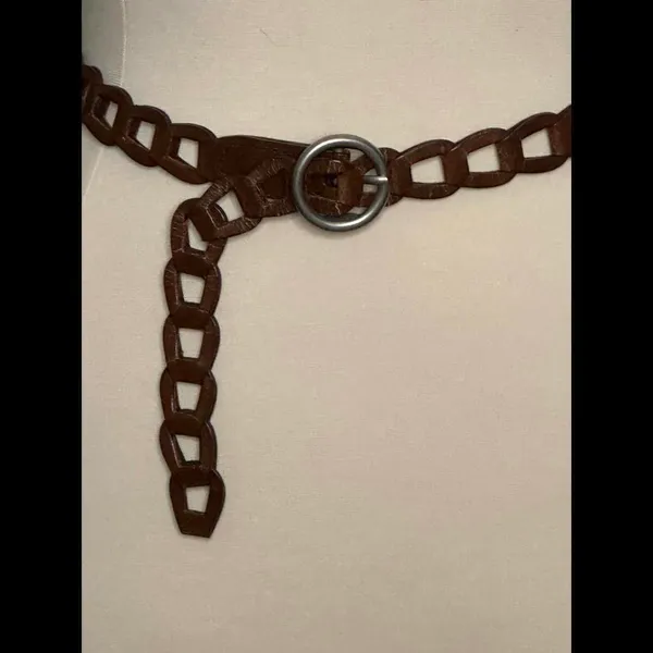 LOFT classic boho chic brown linked leather belt Size Large - Image 2