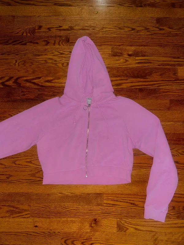 Forever 21 cropped pink zip up jacket - Image 3