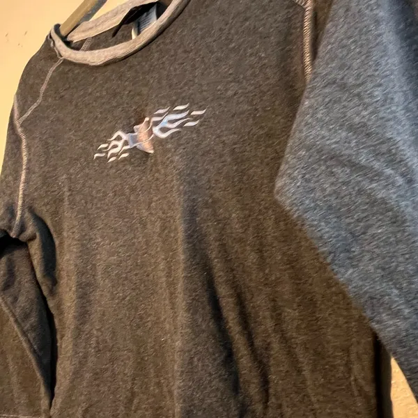 Y2K Harley-Davidson Gray Crew Neck Sweater with Logo Premium Longsleeve Graphic - Image 3