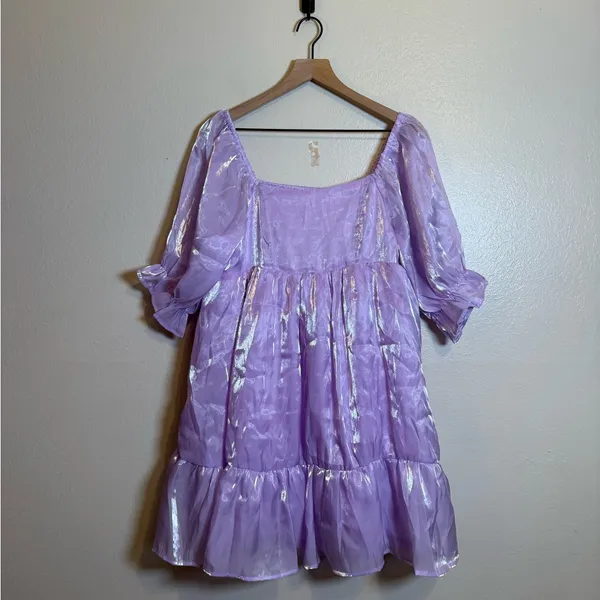 Baltic Born Medea Babydoll Chiffon Mini Dress In Lilac‎ Purple - Image 2
