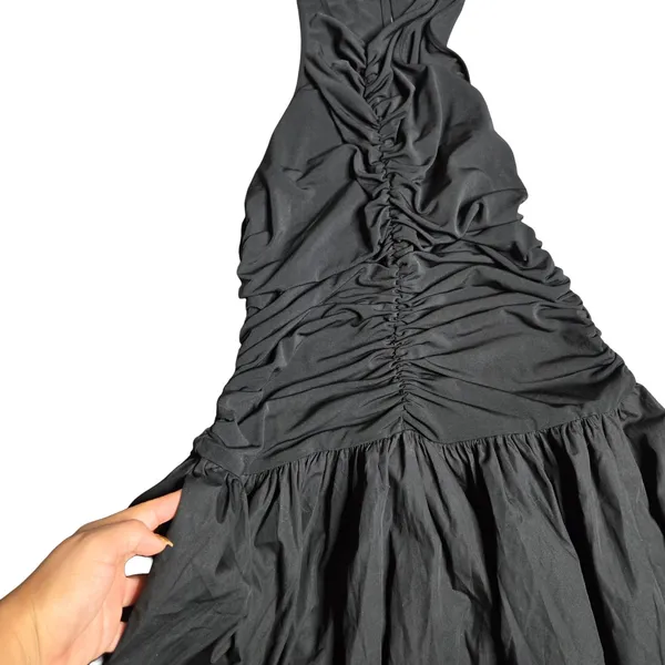 Anthropologie Halter Drop-Waist Midi Dress in Black Size: L - Image 4